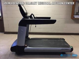 High River Location -  Life Fitness 95T Treadmill with FlexDeck Shock Absorption System, Programs and Fitness Monitoring, 0-15% Incline, 0.5-14mph, 120V, 20 Amp Plug, S/N AST172526. Tested and Functioning