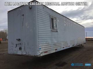 High River Location - Can-Car 40ft Van Trailer Body c/w (2) Rooms, (2) Windows, Plumbed For Electrical, No VIN, Storage Use Only.