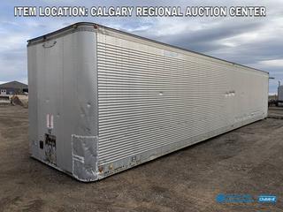 High River Location - 1974 Trailmobile 45ft Van Trailer Body c/w Shelving, VIN 11.74.1231.2489.005, Storage Use Only.