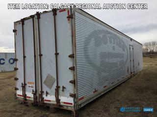High River Location - 45ft Van Trailer Body c/w (2) Rooms, Shelving, Plumbed For Electrical, VIN OBL2, No VIN, Storage Only.