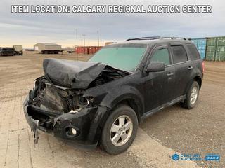 High River Location - 2012 Ford Escape XLT SUV c/w 3.0L V6 Gas, Auto, A/C, 235/70R16 Tires, Showing 222,220Kms, VIN 1FMCU9DG5CKA31441. *Salvage, Unknown Running Condition*.