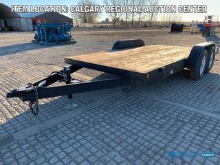 High River Location - 2007 Trailtech 7ft x 16ft T/A Flat Deck Trailer c/w 1588Kg Axles, Rear Stabilizer Stands, 2-5/16in Ball Hitch Receiver, 235/80R16 Tires. VIN 2CUL1SG9572022613