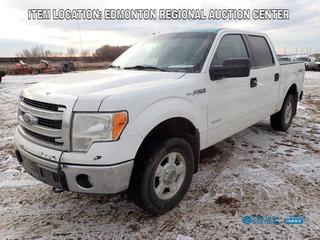 Fort Saskatchewan Location -  2013 Ford F-150 XLT Crew Cab 4x4 Pickup c/w 3.5L V6, A/T And 265/70R17 Tires. Showing 374,490kms VIN 1FTFW1ET5DFD28003 *Note: Some Rust On Body**PL#130*