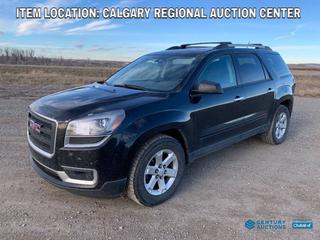 High River Location - 2014 GMC Acadia SLE AWD SUV c/w 3.6L V6, A/T, A/C, Front and Rear Power Sunroof, Power Lift Gate, Intellilink Display, 255/65R18 Tires, Showing 240,663,082 Kms, VIN 1GKKVPKD0EJ321772 *Note: Engine Light On*