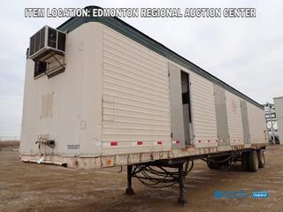 Fort Saskatchewan Location - Fruehauf 44 Ft. 8 In. X 8 Ft. 4 In. T/A Shop Van Trailer c/w Marcus LS25A2 Transformer, Filing And Storage Cabinets, Hps 1- Phase Dry Type Transformer And Emerson Quiet Kool AC Unit w/ Honeywell Furnace And (6) Man Doors, Spring Susp, 10.00 R20 Tires. VIN 670501009 *Note: Rust And Dents On Body*