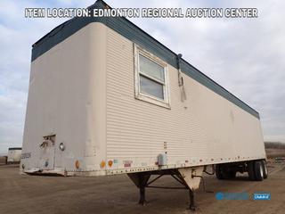 Fort Saskatchewan Location - Canadian Trail Mobile Model C98545 45 Ft. X 8 Ft. T/A Shop Van Trailer c/w Built In Office Section And Shelves, Side Door, Contents, Energy Furnace, Spring Susp, 11R22.5 Front Tires And 11.00-20 Rear Tires. SN 12775 *Note: Rust And Dents On Body*