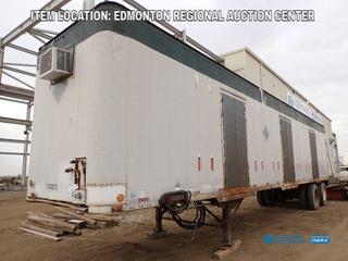 Fort Saskatchewan Location - Can-Car 44 Ft. 6 In. X 8 Ft. T/A Shop Van Trailer c/w (6) Side Doors, Shelving Units w/ Office Table, Spring Susp,   11R24.5 Tires. VIN 1186047 *Note: Rust And Dents On Body*