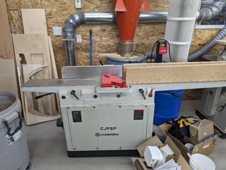 Selling Off Site Aldersyde, AB - 2019 Chansen CJP8P 8in x 76in Wood Jointer, Squaring required.  3HP, 230V, Single Phase, 5200 RPM, 3-1/16in Cutterhead, 8in Jointing Width, 1/2in Cutting Depth/Rabbeting Capacity, SN 04190001.  Call 403-988-8882 for viewing options.