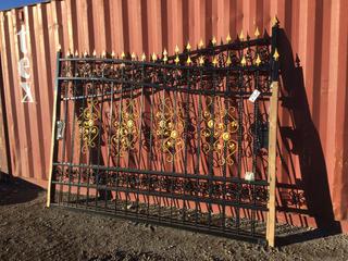 Unused TMG Industrial TMG-MG20 20-ft Bi-Parting Deluxe Wrought Iron Ornamental Gate, Solid Forged Steel.