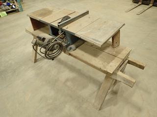 National Model 10 Table Saw On Custom Built Stand c/w Extra Blade  (Z)