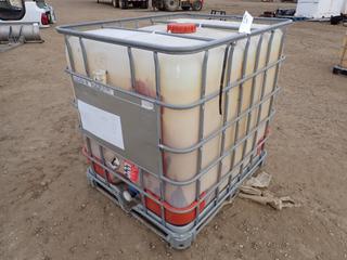 IBC 40 In. X 47 In. X 46 In. 1,041L Liquid Storage Tank w/ Metal Pallet Case *Note: Last Contained Elastopor P1001U Isocyanate*