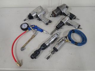 Qty of Pneumatic Tools C/w (2) 1/2 In. Air Wrenches, 3/8 In. Ratchet Wrench, Tire Gauge, Tire Filler, Air Hammer and 1/4 In. Die Grinder  **Note: Buyer Responsible For Load Out, Located Offsite @ 493 Sioux Road,  Sherwood Park, AB, For More Details Contact 780-944-9144**