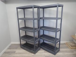 (2) 35 In. x 17 In. x 72 In. Plastic Shelving Units  **Note: Buyer Responsible For Load Out, Located Offsite @ 493 Sioux Road,  Sherwood Park, AB, For More Details Contact 780-944-9144**
