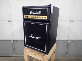 Marshall MF-110-XMC Amplifier Fridge SN MF20124900375 c/w 22 In. x 21 In. x 30 In. Wood Table  **Note: Buyer Responsible For Load Out, Located Offsite @ 493 Sioux Road,  Sherwood Park, AB, For More Details Contact 780-944-9144**