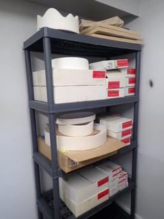Qty of Assorted Bullseye Glass Co. Ceramic Glass Molds *Note Shelf Not Included, Buyer Responsible For Load Out, Located Offsite @ 493 Sioux Road,  Sherwood Park, AB, For More Details Contact 780-944-9144**