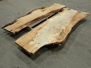 (2) Live Edge Oak Slabs, Approx. 70.5 In. X 27 In. X 2 In. And 71 In. X 18 In. X  2 In. 