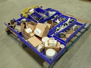 Qty Of Assorted Size Nuts, Bolts, Washers, Couplings, Safety Cables, Filters And Assorted Supplies (O-4-3)