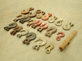 Qty Of Assorted Size Industrial Forged J Hooks (T-2-1)