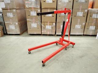 ITC 2-Ton Folding Engine Crane w/ QYC-5 5-Ton Cap. Long Ram Jack (A)