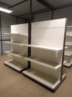 (2) 48 In. X 36 In. X 71 In. Double Sided Display Shelving (J-2-2)