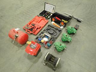 Air Tank, Foot Brush, Milwaukee Heat Gun, Terminal Connector Kit, Vane Actuator, Toolbox, Door Latches And Assorted Supplies (V-1-1)