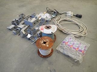 12-2 Wire, Electrical Boxes, Plug Ins, Light Socket, Armored Cable And Assorted Supplies (J-1-2)