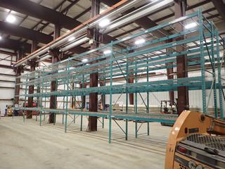 Pallet Racking Includes: (6) 16 Ft. X 4 Ft. Up Rights, (40) 13 Ft. Cross Beams, (60) 46 In. X 4 Ft. Shelving *Note: Buyer Responsible For Dismantle And Removal, Item Cannot Be Removed Until Tuesday March 12th Unless Mutually Agreed Upon* 