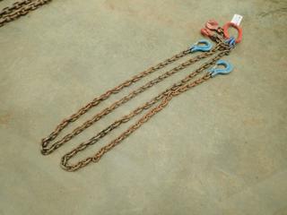 Super Slings Inc 3/8 In. 2-Leg Lifting Chain w/ 9 Ft. 3 In. Reach And 12,300lb Lifting Cap. (P-3-3)