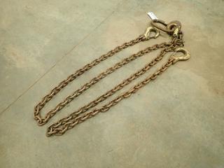 Gunnebo 10 Ft. 2-Leg Lifting Chain w/ 26,000lb Lifting Cap.