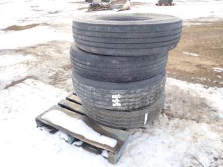 (1) Bridgestone 285/75R24.5 Tire, (1) Michelin 275/80R22.5 And (2) Michelin 11R24.5 Tires (Row-4)