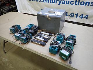 Qty Of Makita 7.2-9.6V Battery Chargers And Makita 9.6V Batteries (J-2-1)