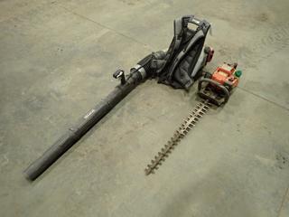 Ryobi BP42 510CFM Backpack Blower c/w Husqvarna 326HD75 Hedge Trimmer *Note: Working Condition Unknown* (R-2-2)