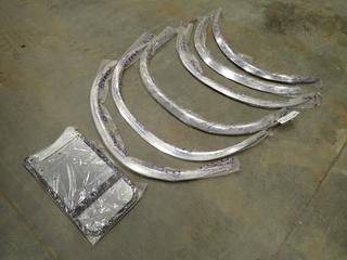 (3) Putco Stainless Steel Fender Trims c/w (3) TFP Stainless Steel Fender Trims And (2) Mud Flaps (S-2-3)