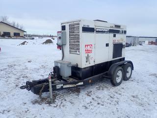 2018 Multiquip Inc. DCA-70USI3CAN 56KW T/A AC Generator c/w ISUZU 4JJ1X 2.999L Diesel Engine, DH-0750I AC Generator, 120/240/480V, 1/3-Phase, 168/84.2A, 7000lbs GVWR, Pintle Hitch And ST205/75D15 Tires. Showing 07396hrs. SN 9970440, VIN 5SLBG1423JL024194 *Note: Non Operational As Per Consignor, Engine Partially Disassembled*