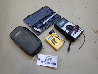 Universal Enterprises DM360 Digital Multitester c/w Zircon DM S50L Sonic Measure And Mastercraft 58-6800-4 Digital Caliper. SN 154291 *Note: Caliper Working Condition Unknown, (1) Lead Missing On Multitester* (J-2-1)