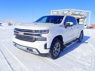 2019 Chevrolet Silverado 1500 High Country 4X4 Crew Cab Pickup c/w 6.2L V8 Vortec, 10-Spd A/T, Fully Loaded, Leather Seats, Backup Camera, Power Sunroof, Onboard 4G LTE Wifi, Bose Sound System, Tonneau Cover, Side Steps And P275/60R20 Tires. Showing 2832hrs, 149,245kms. VIN 1GCUYHEL1KZ311236 (FORT SASKATCHEWAN YARD)