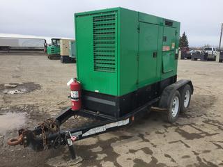 2015 Multiquip DCA-70USI3CAN 70KVA T/A Portable Generator c/w Isuzu 4JJ1X, 40KW 120-240V 1PH / 70KW 240-480V 3PH, Shocker Pass, Pintle Hitch, 205/75R15 Tires, Showing 14,652 Hrs, VIN 5SLBG1422FL017406 (HIGH RIVER YARD)