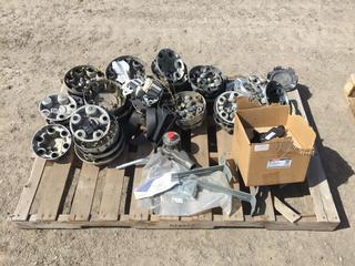 Pallet of Automotive Hub Caps and Ford Blower Motor (HIGH RIVER YARD)