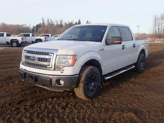 2013 Ford F150 XLT Crew Cab 4X4 Pickup c/w 5.0L V8, A/T And LT265/70R17 Tires. Showing 268,571kms. VIN 1FTFW1EF0DKF22939 *Note: Service 4WD Indicator On, Rust And Paint Chips Throughout Body* (FORT SASKATCHEWAN YARD)