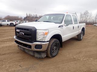 2012 Ford F-350 XL Super Duty 4X4 Crew Cab Pickup c/w 6.2L V8, A/T, Aluminum Headache Rack And Rails And LT265/70R17 Tires. Showing 179,124kms. VIN 1FT8W3B60CEC03238 *Note: Driver Rear View Mirror And Tailgate Missing, Rust/Paint Chips Throughout Body, Dent In Driver Door, Rips In Driver Seat, Fuel Gauge Does Not Work, Tire Pressure Indicator On, Dents In Rear Bumper* (FORT SASKATCHEWAN YARD)