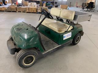 2003 Yamaha G22A Golf Cart c/w 8.5kW Gas Engine, Manual Dump Box, 18x8.50-8 Tires SIN JU0-016780 *Note: Requires Repair, Choke Cable, Battery, Hole in Front Tire.* (HIGH RIVER YARD)