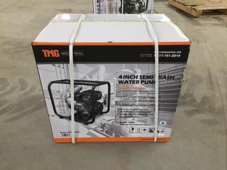 Unused TMG Industrial TMG-100TWP 352 GPM 4in Semi-Trash Water Pump with 7.5 HP Gas Engine (HIGH RIVER YARD)