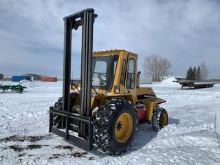 1997 Liftking LK6M22 6000lbs Capacity Rough Terrain Forklift c/w 60 kW Perkins, 4-Speed Shuttle Shift, 14ft 2-Stage Mast, Side Shift, 16.9-24 Front And 11L-16 Rear Tires, Showing 9857 Hrs, S/N LT0282 (HIGH RIVER YARD)