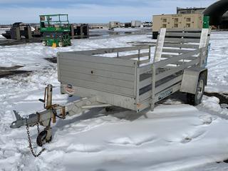 2012 Aluma 58in x 10ft S/A Aluminum Deck Trailer, c/w Fold Down Ramp, Removable Sides, 2,000lb Axle, 2in Ball Hitch, 175/80R13 Tires, VIN 1YGUS1011CB081787 (HIGH RIVER YARD)