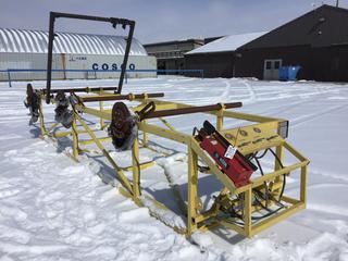 Triple Cable Reel Stand with BVA Hydraulics 10,000 PSI, 20ft 8in x 55in x 38in c/w Guard 65in x 59in x 3in, Unit #09530 (HIGH RIVER YARD)