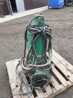 Submersible Motor 6in Wastewater Pump, Cat # 6VC500M4-53, 50hp, 575V, 1750 RPM, 60Hz, 3-Phase, 2400 GPM, Max Fluid Temp 40 Degrees Celsius (HIGH RIVER YARD)