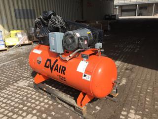 Devair 15hp Compressor HD1 Model VAV-5062-43 120 Gallon with Baldor Motor, 208-230/460V, 1760 RPM, S/N 54515TG (HIGH RIVER YARD)