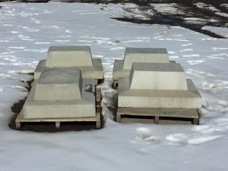 (4) Precast Concrete Seacan Corners, 34in x 27in x 14in (HIGH RIVER YARD)