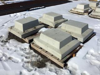 (4) Precast Concrete Seacan Corners, 34in x 27in x 14in (HIGH RIVER YARD)