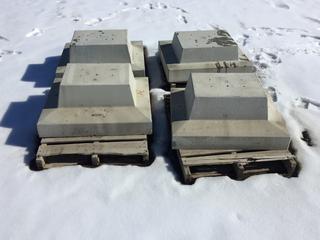 (4) Precast Concrete Seacan Corners, 34in x 27in x 14in (HIGH RIVER YARD)